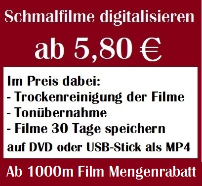 Super 8, Normal 8 und 16mm Filme digitalisieren