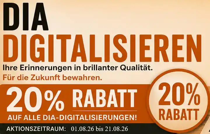 Dia digitalisieren mit 20% Rabatt