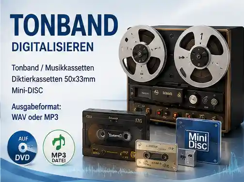 Tonband digitalisieren auf DVD oder CD.
