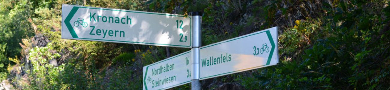 Radwege im Naturpark Frankenwald bei Wallenfels.